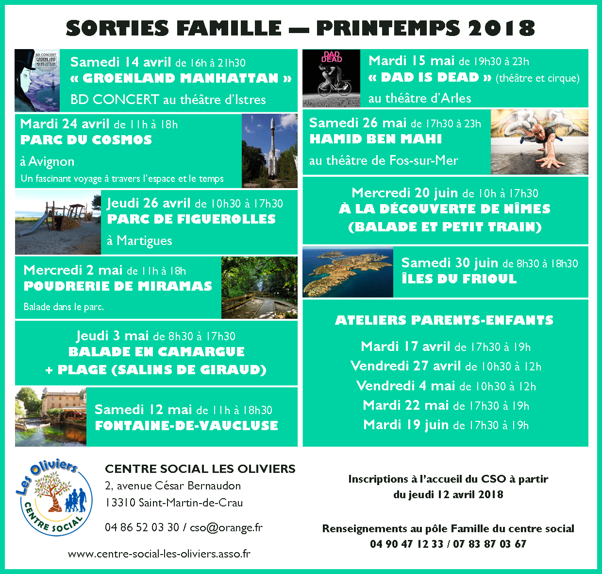 sorties famille printemps 2018